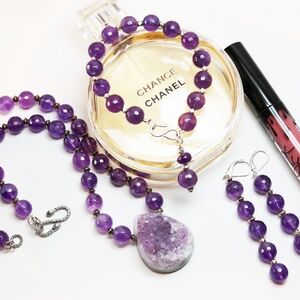 💜 Authentic Amethyst & Silver Jewelry Set